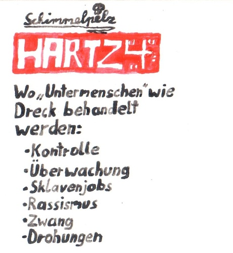 Cartoon: Hartz 4 Terror (medium) by Schimmelpelz-pilz tagged hartz,bürgergeld,sozialhilfe,geld,unterstützung,stütze,gerhard,schröder,spd,vermögen,hilfe,ausbeutung,unterdrückung,kontrolle,kontrollzwang,überwachung,ag,arbeitsamt,arbeitsagentur,deutschland,deutsch,arbeitslos,erwerbsunfähig,erwerbsunfähigkeit