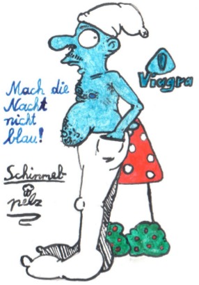 Cartoon: Viagraschlumpf (medium) by Schimmelpelz-pilz tagged viagraschlumpf,schlumpf,schlümpfe,pilz,pilze,busch,büsche,erektion,erektionsprobleme,phallus