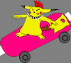 Cartoon: Pikachu joined a biker-gang (small) by Schimmelpelz-pilz tagged pikachu,pokemon,skateboard,street,road,biker,gang,mohawk,video,game,videogame,computergame,computer,computerspiel,videospiel,pixel