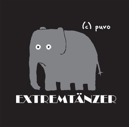 Cartoon: Extremtänzer. (medium) by puvo tagged elefant,elephant,tanzen,dance