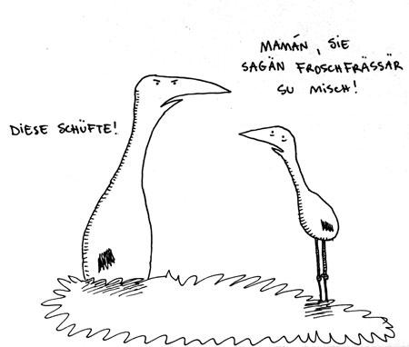 Cartoon: Froschfrässär. (medium) by puvo tagged storch,franzose,frosch,französisch,essen