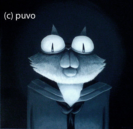 Cartoon: Katzenportrait. (medium) by puvo tagged katze,cat,portrait