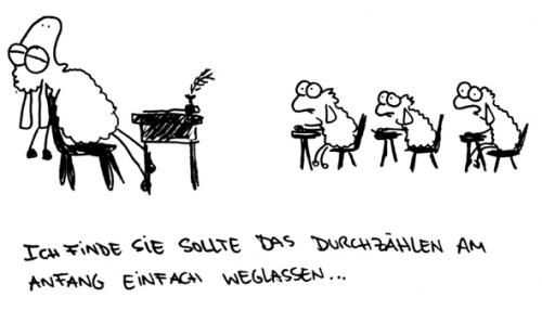 Cartoon: Schafschule. (medium) by puvo tagged schaf,schule,zählen,schlafen