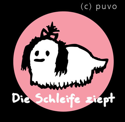 Cartoon: Schleife 2 (medium) by puvo tagged schleife,bow,dog,hund,shi,tzu