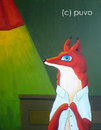 Cartoon: Fuchs in der Ankleide. (small) by puvo tagged fuchs,fox