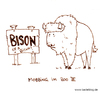 Cartoon: Mobbing. (small) by puvo tagged mobbing,bison,bitch,zoo