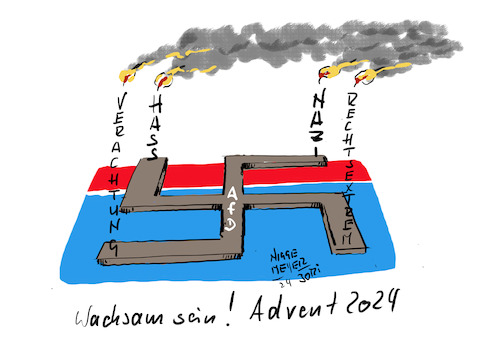 Cartoon: AfD ... (medium) by Jori Niggemeyer tagged weihnachten,wachsamkeit,afd,noafd,fckafd,gegenrechts,praktischdenken,politik,kerzen,adventskranz,satire,humor,jori,joricartoon,joriniggemeyer,niggemeyer,joachimrniggemeyer,karikatur,cartoonart,illustration,illustrator,witzigebilder,lachen,witzig,cartoondrawing,cartoon,leipzig,weihnachten,wachsamkeit,afd,noafd,fckafd,gegenrechts,praktischdenken,politik,kerzen,adventskranz,satire,humor,jori,joricartoon,joriniggemeyer,niggemeyer,joachimrniggemeyer,karikatur,cartoonart,illustration,illustrator,witzigebilder,lachen,witzig,cartoondrawing,cartoon,leipzig