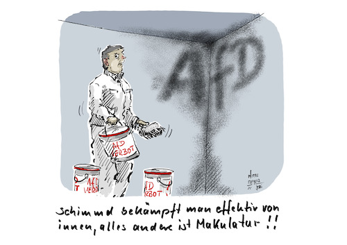 Cartoon: AfD Verbot ist ... (medium) by Jori Niggemeyer tagged afdverbot,faschismus,makulatur,fckafd,leipzig,demokratie,politik,gegenrechts,parteien,antifa,afd,positivethinking,positivdenken,deutschland,jori,niggemeyer,afdverbot,faschismus,makulatur,fckafd,leipzig,demokratie,politik,gegenrechts,parteien,antifa,afd,positivethinking,positivdenken,deutschland,jori,niggemeyer