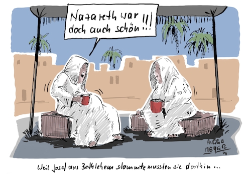 Cartoon: Auf dem Weg nach Bethlehem... (medium) by Jori Niggemeyer tagged maria,mutterschaft,vaterschaft,nazareth,kuckuck,gott,heiligergeist,konfliktpotential,schwangerschaft,reise,geburtsvorbereitung,weihnachten,jesus,christkind,niggemeyer,josef,bethlehem,cartoonist,satire,humor,joricartoon,cartoonart,illustration,illustrator,karikatur,cartoonstyle,cartoondrawing,cartoonnetwork,witzigebilder,cartoon,maria,mutterschaft,vaterschaft,nazareth,kuckuck,gott,heiligergeist,konfliktpotential,schwangerschaft,reise,geburtsvorbereitung,weihnachten,jesus,christkind,niggemeyer,josef,bethlehem,cartoonist