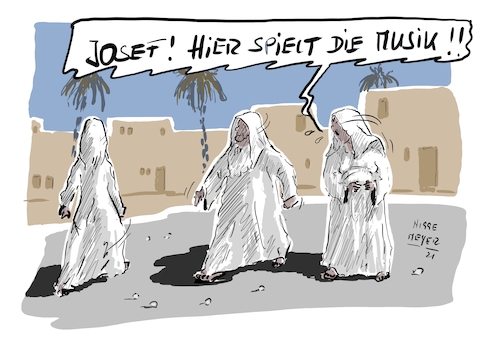 Cartoon: Auf dem Weg nach Bethlehem... (medium) by Jori Niggemeyer tagged maria,josef,fremdgehen,nazareth,gott,heiligergeist,konfliktpotential,schwangerschaft,reise,geburtsvorbereitung,weihnachten,jesus,christkind,niggemeyer,bethlehem,cartoonist,satire,humor,joricartoon,cartoonart,illustration,illustrator,karikatur,cartoonstyle,cartoondrawing,cartoonnetwork,witzigebilder,cartoon