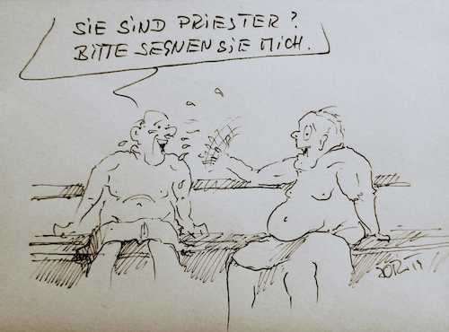 Cartoon: Gestern Abend in der Sauna (medium) by Jori Niggemeyer tagged sauna,priester,saunagänger,segnung,segnen,schwitzen,schweiß,gesundheit,wohlbefinden