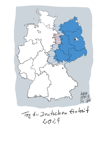 Cartoon: Tag der Dt. Einheit (medium) by Jori Niggemeyer tagged einheit,deutschland,ostdeutschland,westdeutschland,wiedervereinigung,einheit,deutschland,ostdeutschland,westdeutschland,wiedervereinigung