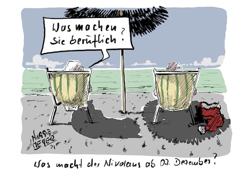 Cartoon: Was macht der Nicolaus... (medium) by Jori Niggemeyer tagged urlaub,nikolaus,santa,meer,strand,liegestuhl,sonne,sonnenschirm,joricartoon,niggemeyer