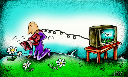 Cartoon: Reality Tv (medium) by hadaruga mihai tagged caricature
