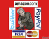 Cartoon: wikitrapped (small) by javierhammad tagged wikileaks,diplomacy,politics,reaction,julian,assange,visa,mastercard,paypal,amazon,twitter,conspiration,trapped