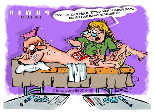 Cartoon: Bild.........dir Keine Meinung (medium) by Egon58 tagged bild,zeitung,tatoo
