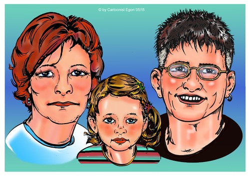 Cartoon: Familienportraits (medium) by Egon58 tagged family,portrait,kind