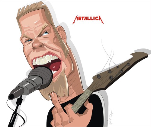 Cartoon: James Hetfield (medium) by FARTOON NETWORK tagged hetfield,james,metallica,caricature,cartoon,rockstar,thrash,metal