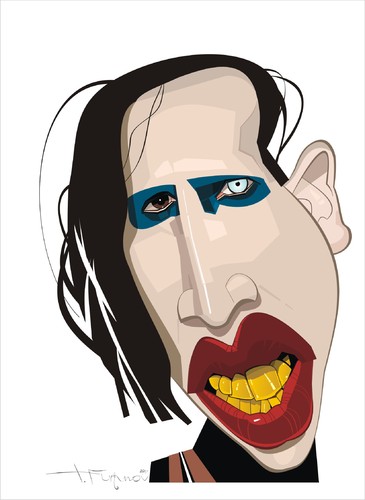 Cartoon: Marilyn Manson (medium) by FARTOON NETWORK tagged manson,marilyn,rockstar,caricature,musucians
