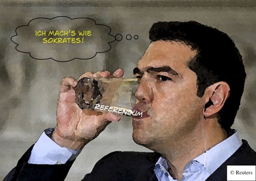 Cartoon: Neo-Sokrates (medium) by MD tagged tsipras,referendum,grexit,eu,merkel