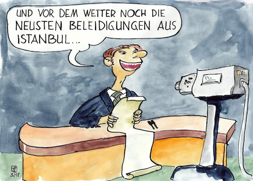 Cartoon: Beleidigungen (medium) by thomasH tagged beleidigung,nazivergleich,auftrittsverbote,wahlkampf,referendum,tuerkei,praesidialsystem