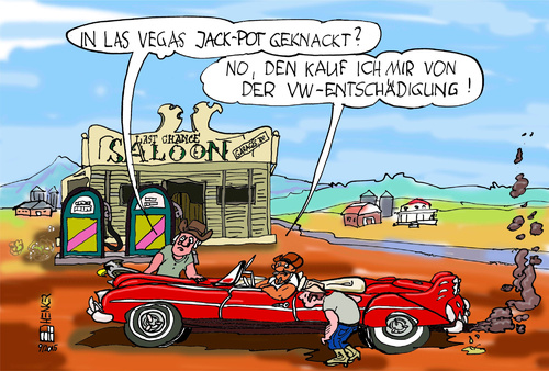 Cartoon: Benzinschlucker (medium) by thomasH tagged vw,volkswagen,dieselabgase,dieselmotoren,klage,sammelklage,usmarkt,schadenersatz,entschaedigung