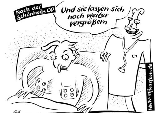 Cartoon: Vergrößerung (medium) by Alff tagged body,schönheitschirurgie,plastische,chirurgie,bodytuning