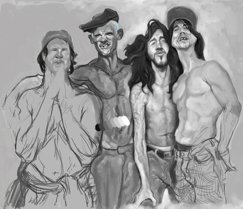 Cartoon: Red hot chili peppers project (medium) by cosminpodar tagged caricature,drawing,illustration,digital,painiting