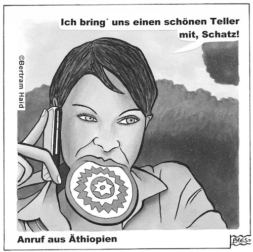 Cartoon: Anruf aus Äthiopien (medium) by BAES tagged urlaub,ferien,reisen,afrika,sommer,souvenir,teller,schmuck,tradition,brauchtum,tourist,frau,anruf,handy,urlaub,ferien,reisen,afrika,sommer,souvenir,teller,schmuck,tradition,brauchtum,tourist,frau,anruf,handy