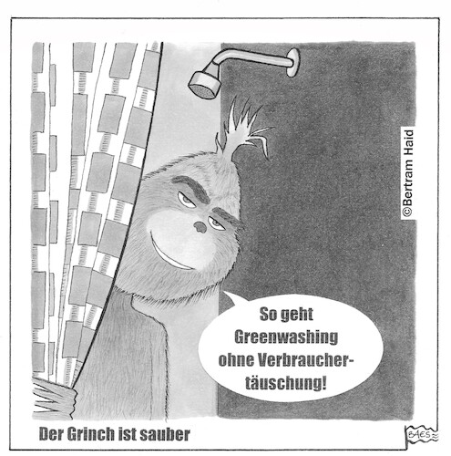 Cartoon: Der Grinch ist sauber (medium) by BAES tagged grün,grüne,greenwashing,nachhaltigkeit,umwelt,ökobilanz,grinch,sauber,fake,grün,grüne,greenwashing,nachhaltigkeit,umwelt,ökobilanz,grinch,sauber,fake