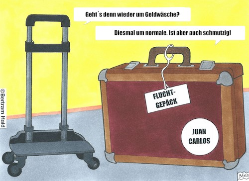 Cartoon: Der Koffer von Juan Carlos (medium) by BAES tagged juan,carlos,könig,flucht,exil,korruption,politik,international,skandal,monarchie,verbannung,finanzen,juan,carlos,könig,flucht,exil,korruption,politik,international,skandal,monarchie,verbannung,finanzen