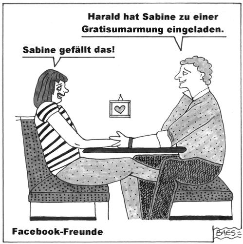 Cartoon: Facebook-Freunde (medium) by BAES tagged liebe,computer,online,plattform,netzwerk,freundschaft,paar,frau,mann,freunde,facebook,facebook,freunde,mann,paar,freundschaft,plattform,online,computer,liebe