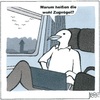 Cartoon: Gedanken eines Lokvogels. (small) by BAES tagged zug,eisenbahn,bahn,abteil,reise,urlaub,fenster,vogel,fantasy,sprache,wortspiele,zugvögel,philosophie