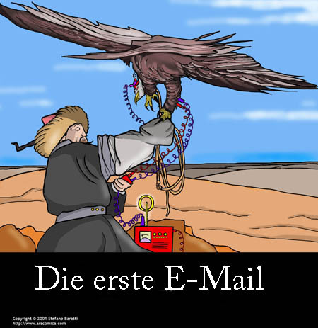 Cartoon: Die Geschichte der EMail (medium) by perugino tagged email,elektronische,post,internet