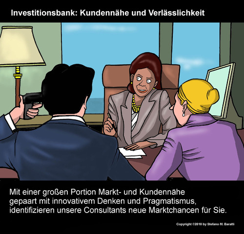 Cartoon: Verhaltensfinanzierung (medium) by perugino tagged investment,banking