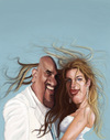 Cartoon: Hawaiian Wedding Commission (small) by doodleart tagged caricature