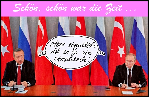 Cartoon: ... (medium) by Andreas Prüstel tagged erdogan,putin,türkei,russland,konflikt,arschlöcher,cartoon,collage,andreas,pruestel