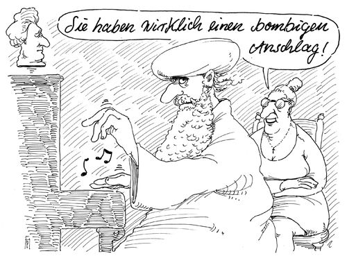 Cartoon: a klavier (medium) by Andreas Prüstel tagged islam,muslim,moslem,bombenanschläge,bombig,anschlag,klavier,klavierlehrerin,cartoon,karikatur,andreas,pruestel,islam,muslim,moslem,bombenanschläge,bombig,anschlag,klavier,klavierlehrerin,cartoon,karikatur,andreas,pruestel