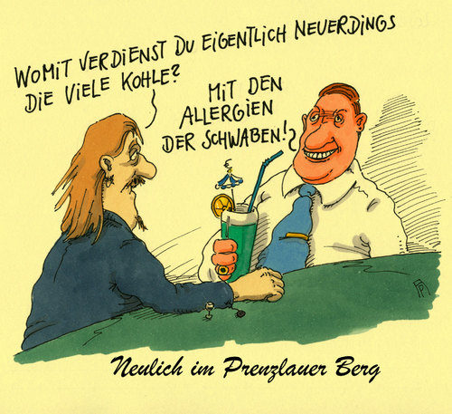 Cartoon: allergiegeschäft (medium) by Andreas Prüstel tagged allergien,prenzlauer,berg,berlin,schwaben,cartoon,karikatur,andreas,pruestel,allergien,prenzlauer,berg,berlin,schwaben,cartoon,karikatur,andreas,pruestel