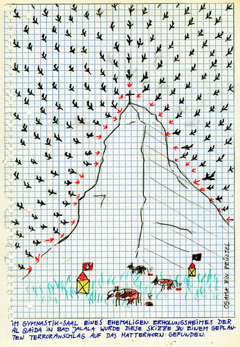 Cartoon: alpenanschlag (medium) by Andreas Prüstel tagged matterhorn,schweiz,terror,terroranschlag,alqaida,bad,jalala,cartoon,andreas,pruestel,matterhorn,schweiz,terror,terroranschlag,alqaida,bad,jalala,cartoon,andreas,pruestel