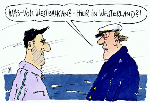 Cartoon: auf sylt (medium) by Andreas Prüstel tagged asyl,asylanträge,sichere,herkunftsländer,westbalkan,westerland,sylt,cartoon,karikatur,andreas,pruestel,asyl,asylanträge,sichere,herkunftsländer,westbalkan,westerland,sylt,cartoon,karikatur,andreas,pruestel