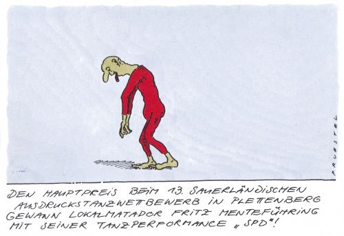 Cartoon: ausdruckstanz (medium) by Andreas Prüstel tagged performance,spd,sauerland,tanzwettbewerb