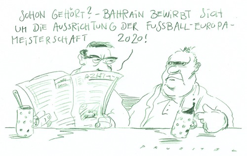 Cartoon: bahrain (medium) by Andreas Prüstel tagged golfstaaten,oelreichtum,fußball,europameisterschaft