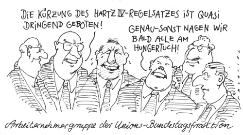 Cartoon: die abstandhalter (medium) by Andreas Prüstel tagged abgeordnete,bundestag,cdu,csu,hartz,iv,abgeordnete,bundestag,cdu,csu,hartz,iv,arbeit,job,arbeitslosigkeit,arbeitslos