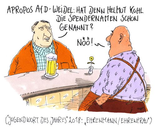 Cartoon: ehrenmann-ehrenfrau (medium) by Andreas Prüstel tagged afd,weidel,spendenaffäre,helmut,kohl,cdu,spendernamen,jugendwort,des,jahres,ehrenmann,ehrenfrau,cartoon,karikatur,andreas,pruestel,afd,weidel,spendenaffäre,helmut,kohl,cdu,spendernamen,jugendwort,des,jahres,ehrenmann,ehrenfrau,cartoon,karikatur,andreas,pruestel