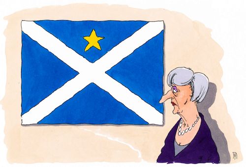 Cartoon: eu schottland (medium) by Andreas Prüstel tagged brexit,großbritannien,schottland,referendum,theresa,may,eu,cartoon,karikatur,andreas,prüstel,brexit,großbritannien,schottland,referendum,theresa,may,eu,cartoon,karikatur,andreas,prüstel