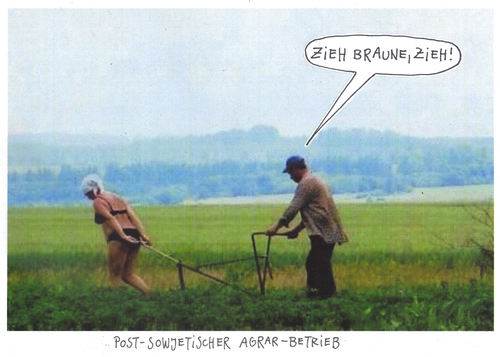 Cartoon: feldwirtschaft (medium) by Andreas Prüstel tagged landwirtschaft,rußland