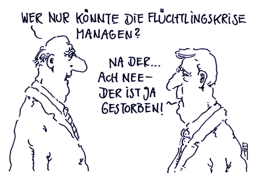 Cartoon: flüchtlingsmanagment (medium) by Andreas Prüstel tagged flüchtlingspolitik,managment,helmut,schmidt,cartoon,karikatur,andreas,pruestel,flüchtlingspolitik,managment,helmut,schmidt,cartoon,karikatur,andreas,pruestel