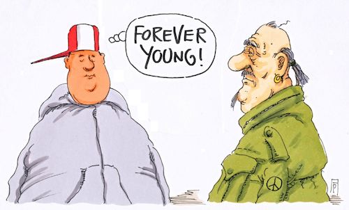 Cartoon: forever (medium) by Andreas Prüstel tagged forever,young,generationen,cartoon,karikatur,andreas,pruestel,forever,young,generationen,cartoon,karikatur,andreas,pruestel