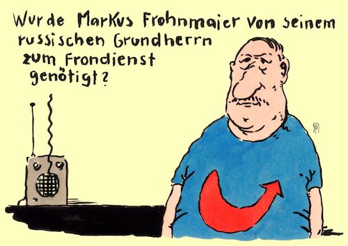 Cartoon: frondienst (medium) by Andreas Prüstel tagged afd,russlandkontakte,russische,regierung,mdh,markus,frohnmaier,fron,grundherr,cartoon,karikatur,andreas,pruestel,afd,russlandkontakte,russische,regierung,mdh,markus,frohnmaier,fron,grundherr,cartoon,karikatur,andreas,pruestel